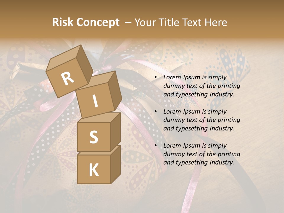 Box Gold Present PowerPoint Template