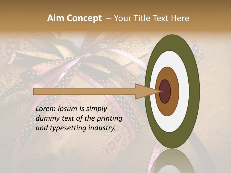 Box Gold Present PowerPoint Template