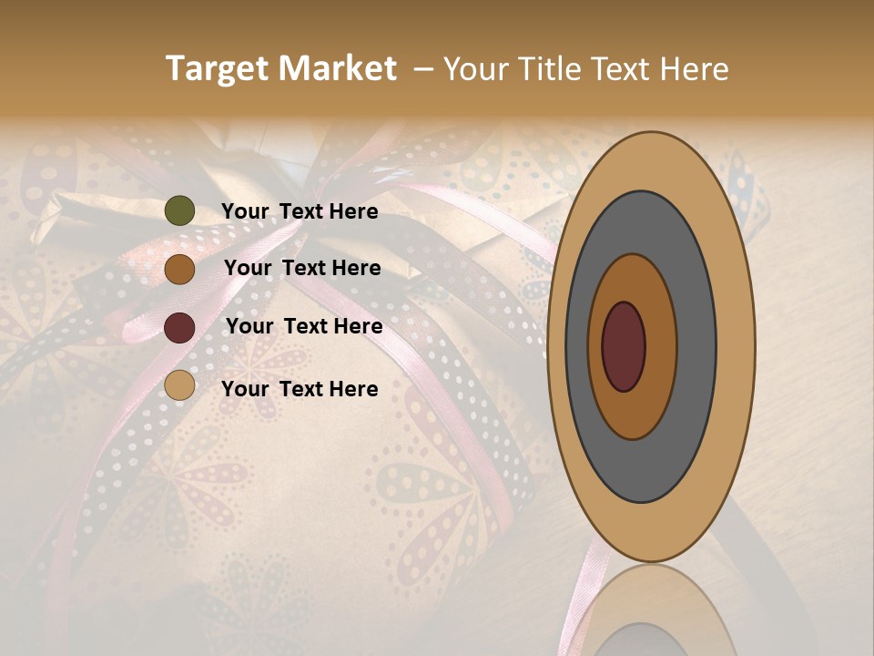 Box Gold Present PowerPoint Template