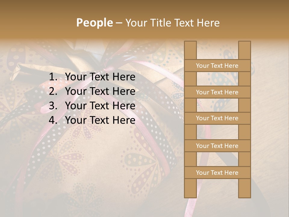 Box Gold Present PowerPoint Template