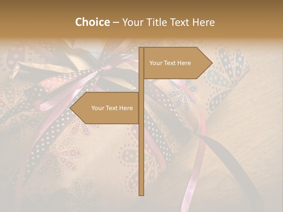 Box Gold Present PowerPoint Template