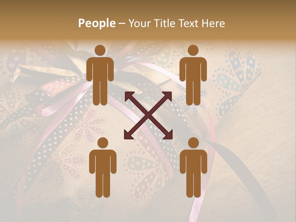 Box Gold Present PowerPoint Template