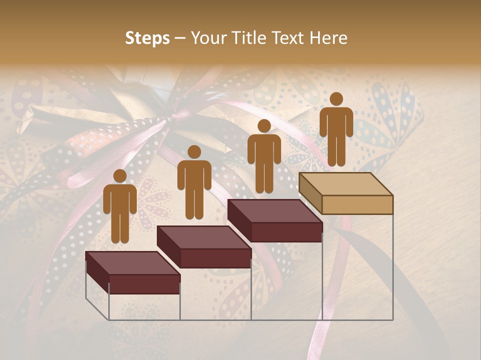 Box Gold Present PowerPoint Template