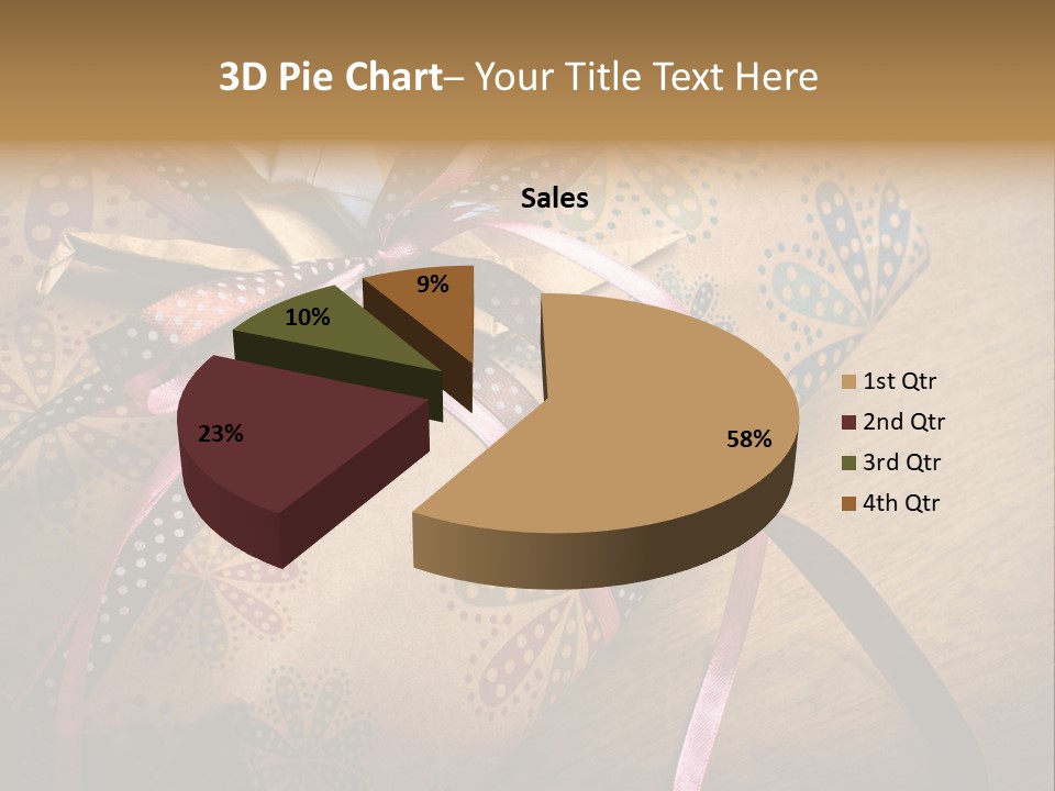 Box Gold Present PowerPoint Template