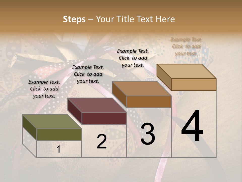 Box Gold Present PowerPoint Template
