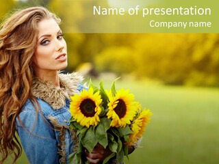 Lifestyle Flora Sunflowers PowerPoint Template