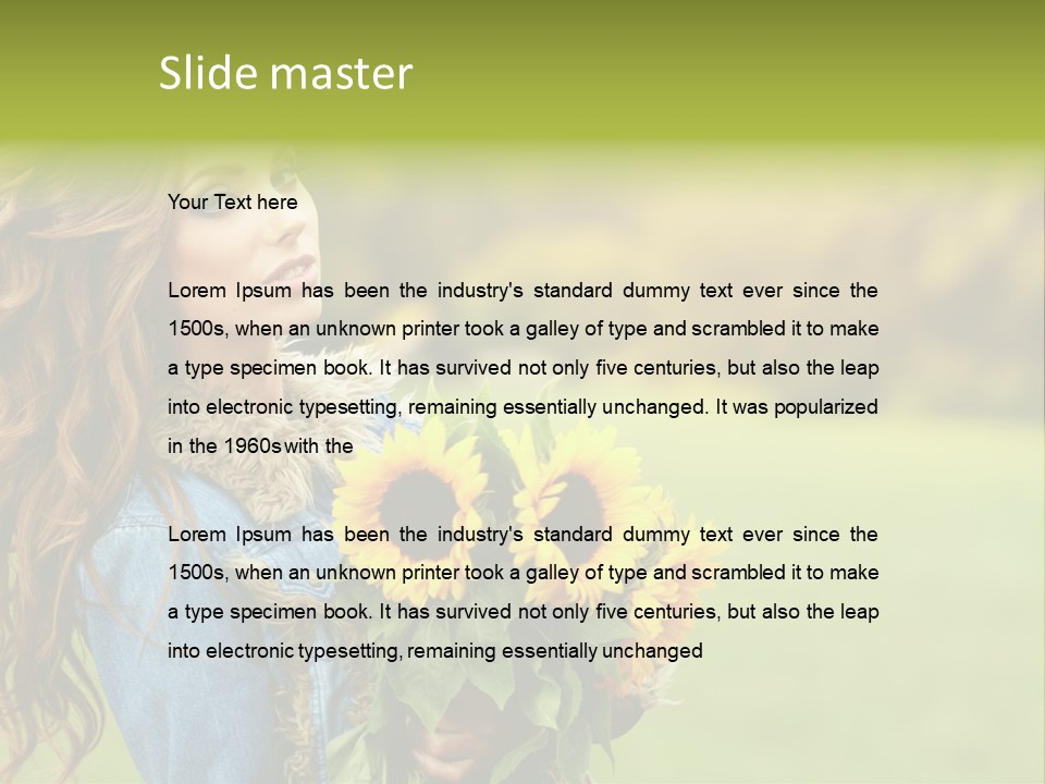 Lifestyle Flora Sunflowers PowerPoint Template
