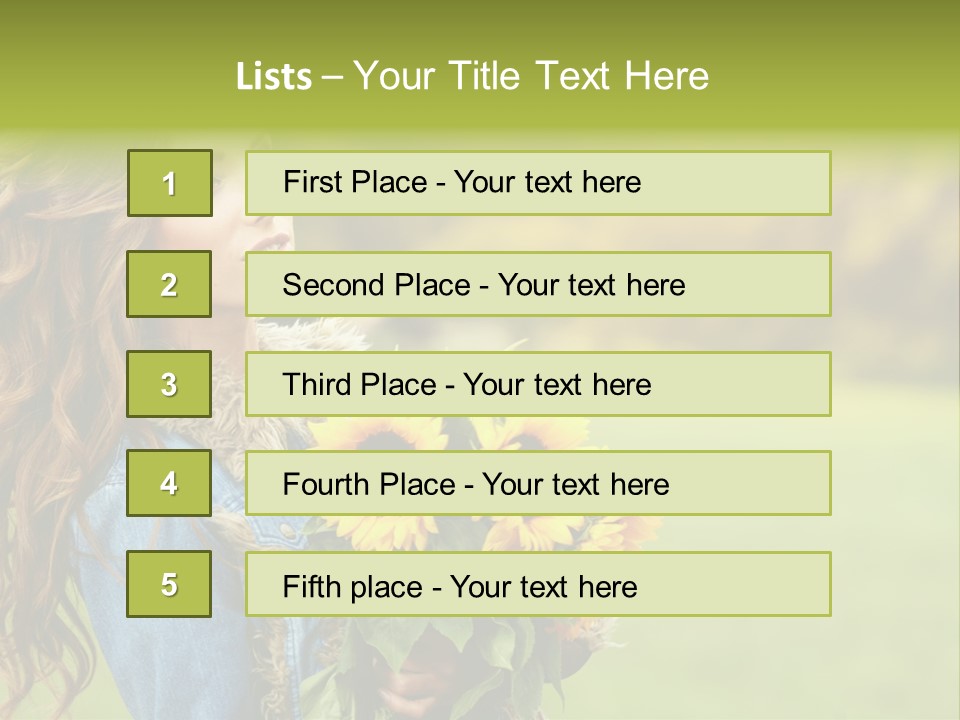 Lifestyle Flora Sunflowers PowerPoint Template