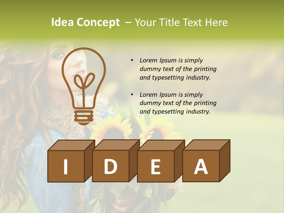 Lifestyle Flora Sunflowers PowerPoint Template