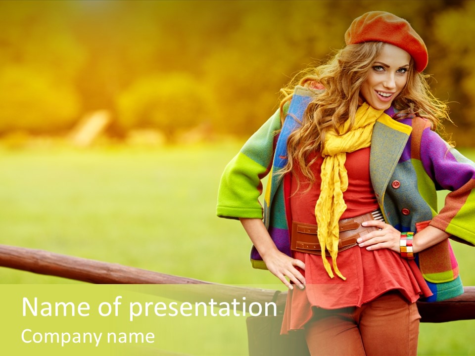 Girl Female Cute PowerPoint Template