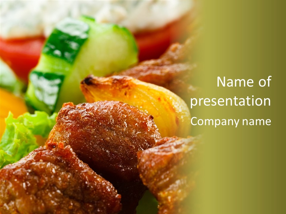 Fast Grilled Dish PowerPoint Template