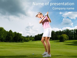 Woman Active Cup PowerPoint Template