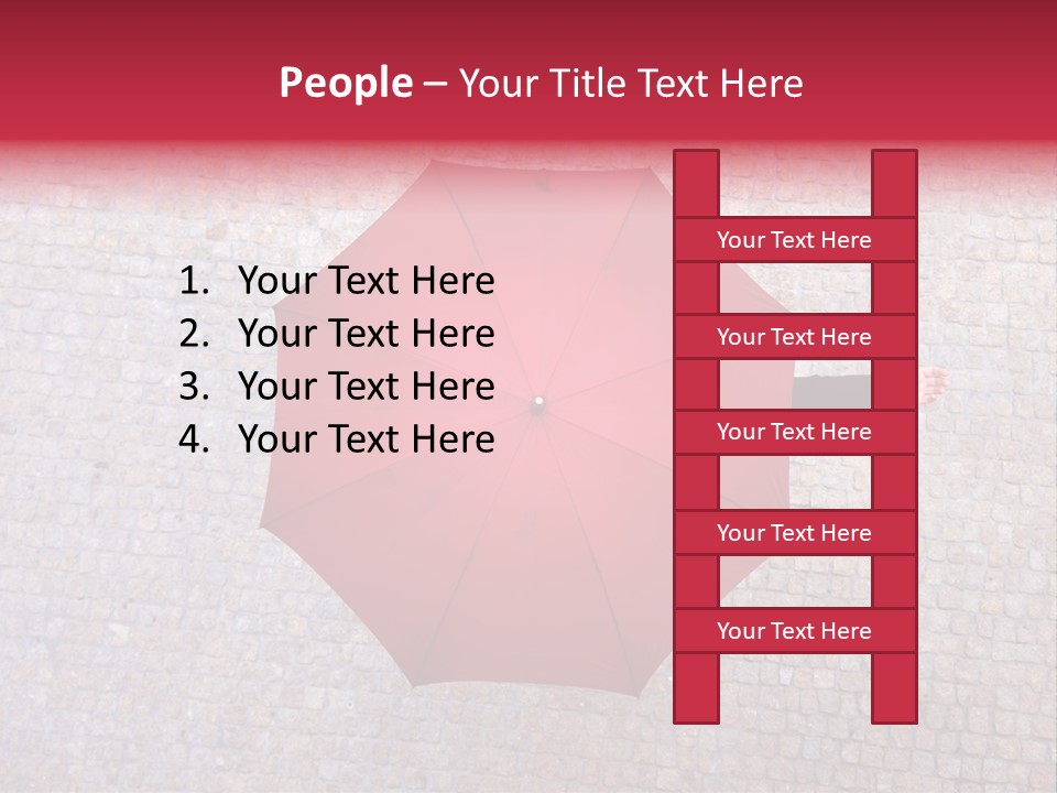 Girl Stand Caucasian PowerPoint Template