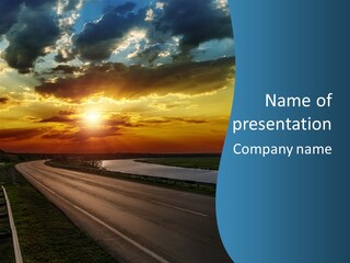 Blue Storm Road PowerPoint Template