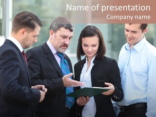 Corporate Discussing Together PowerPoint Template