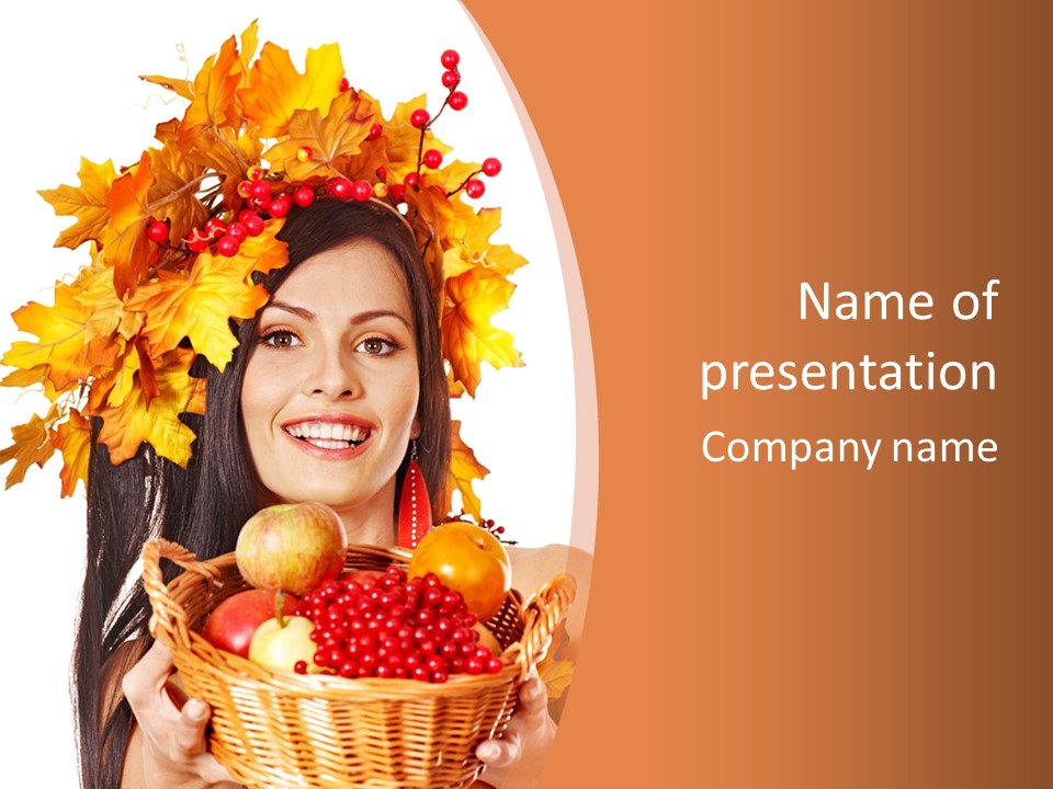 Basket Maple Head PowerPoint Template