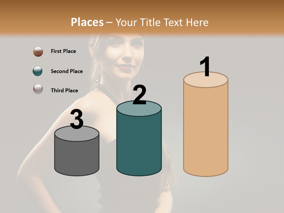 Teenager Smile Brunette PowerPoint Template