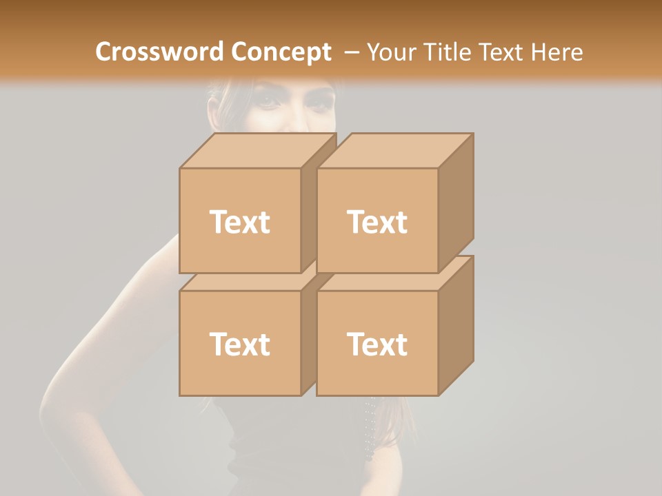 Teenager Smile Brunette PowerPoint Template