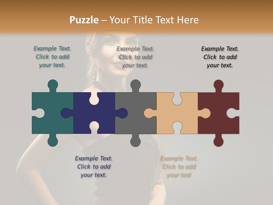 Teenager Smile Brunette PowerPoint Template