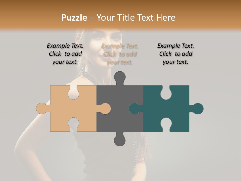 Teenager Smile Brunette PowerPoint Template