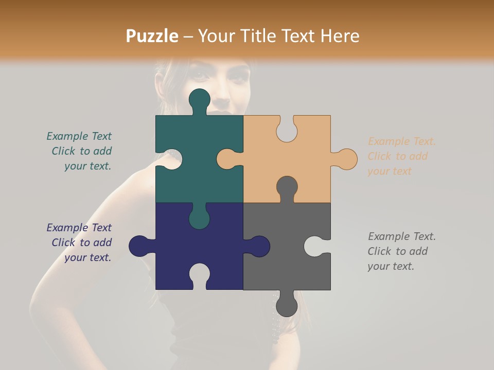 Teenager Smile Brunette PowerPoint Template