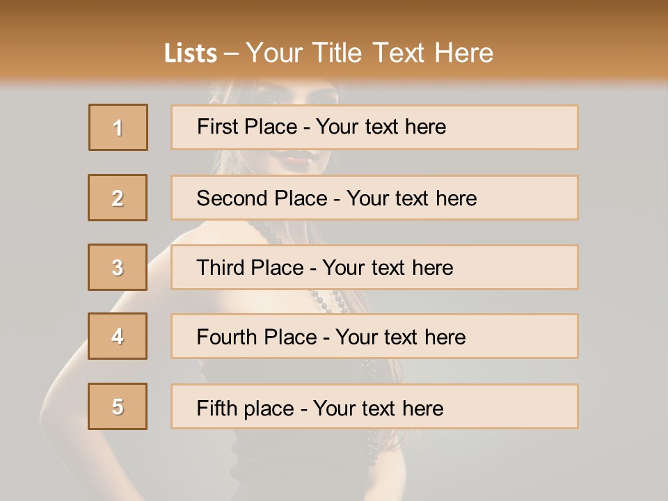 Teenager Smile Brunette PowerPoint Template