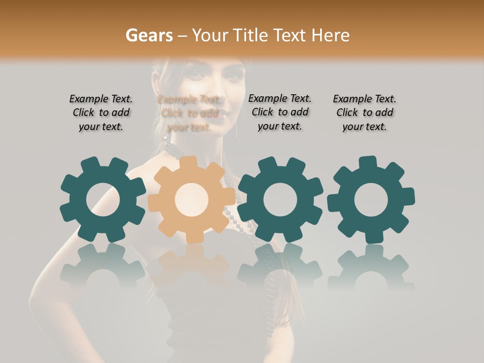 Teenager Smile Brunette PowerPoint Template