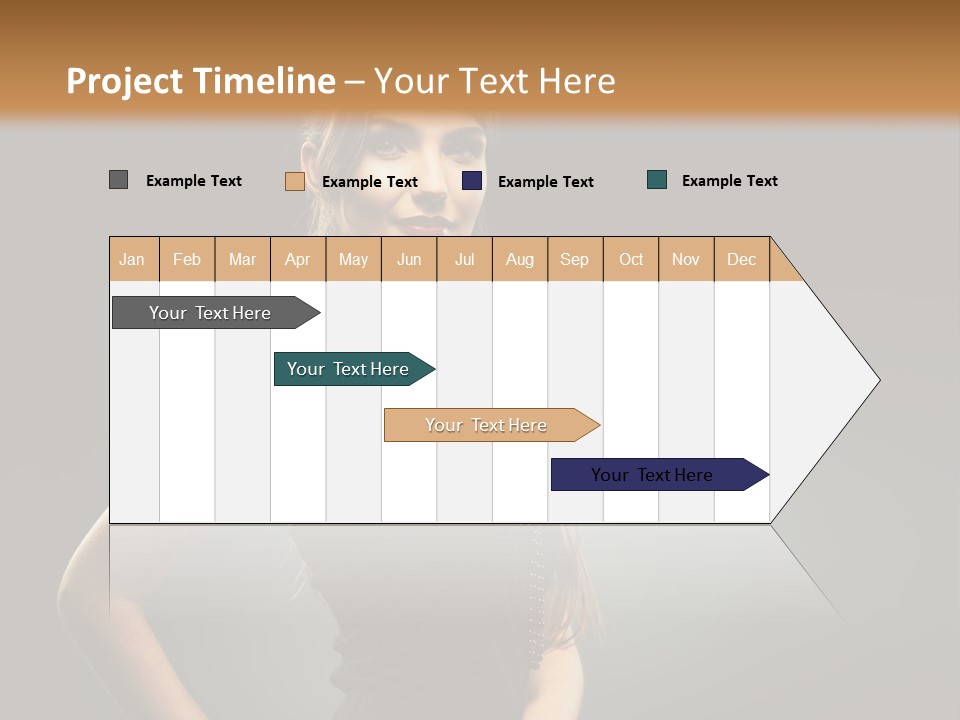 Teenager Smile Brunette PowerPoint Template