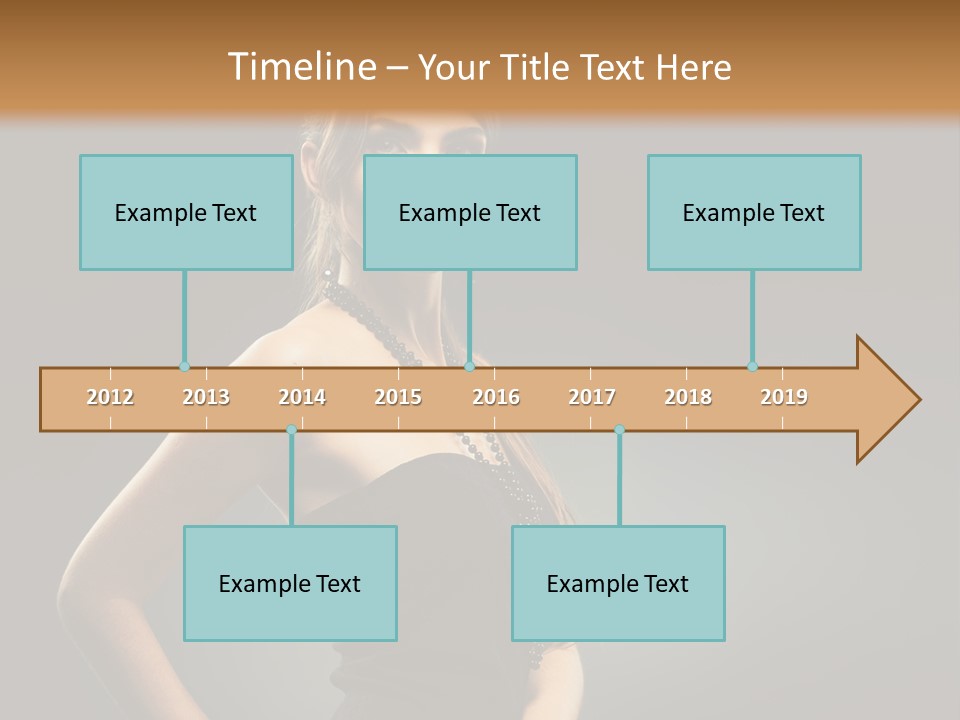 Teenager Smile Brunette PowerPoint Template