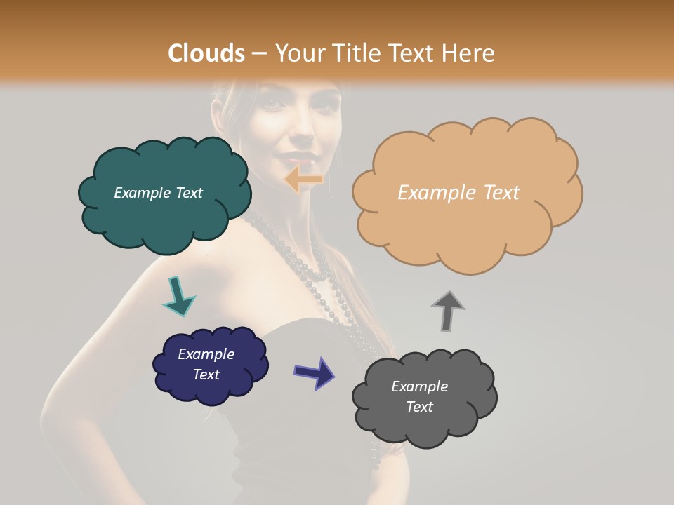 Teenager Smile Brunette PowerPoint Template