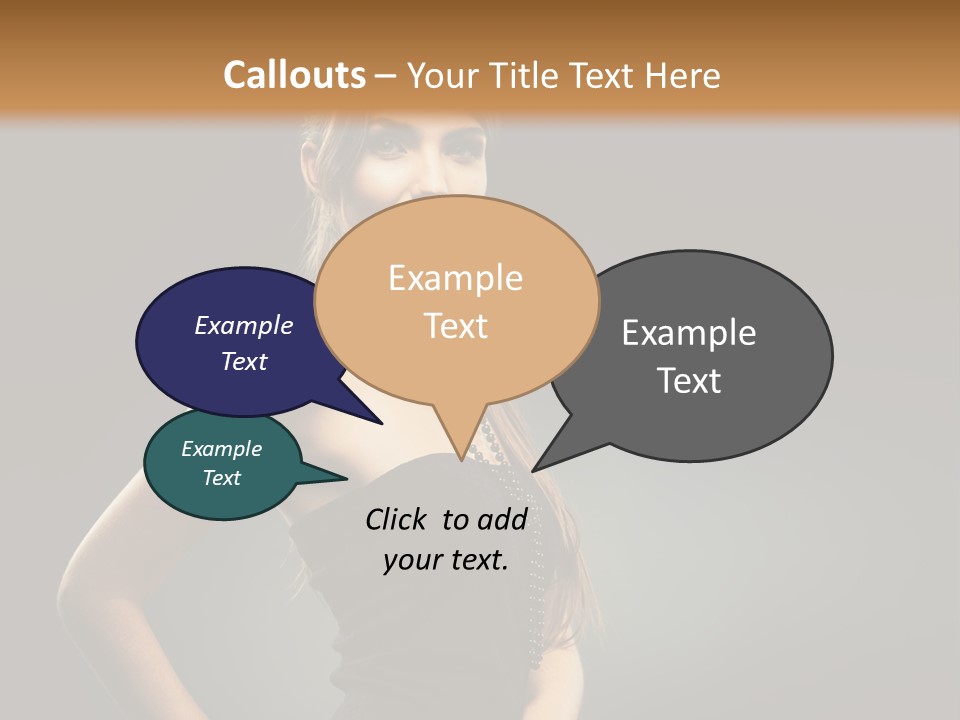 Teenager Smile Brunette PowerPoint Template