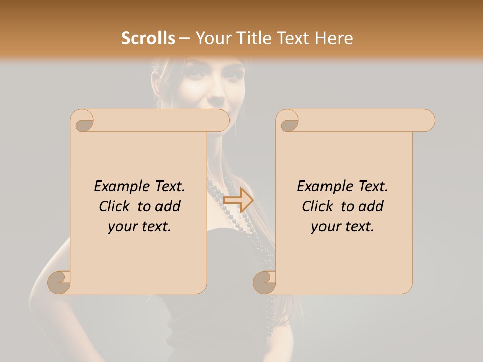 Teenager Smile Brunette PowerPoint Template