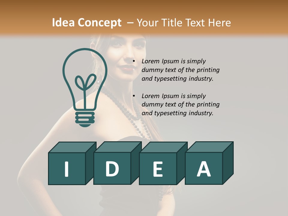 Teenager Smile Brunette PowerPoint Template