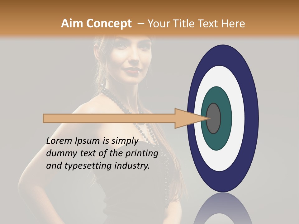 Teenager Smile Brunette PowerPoint Template