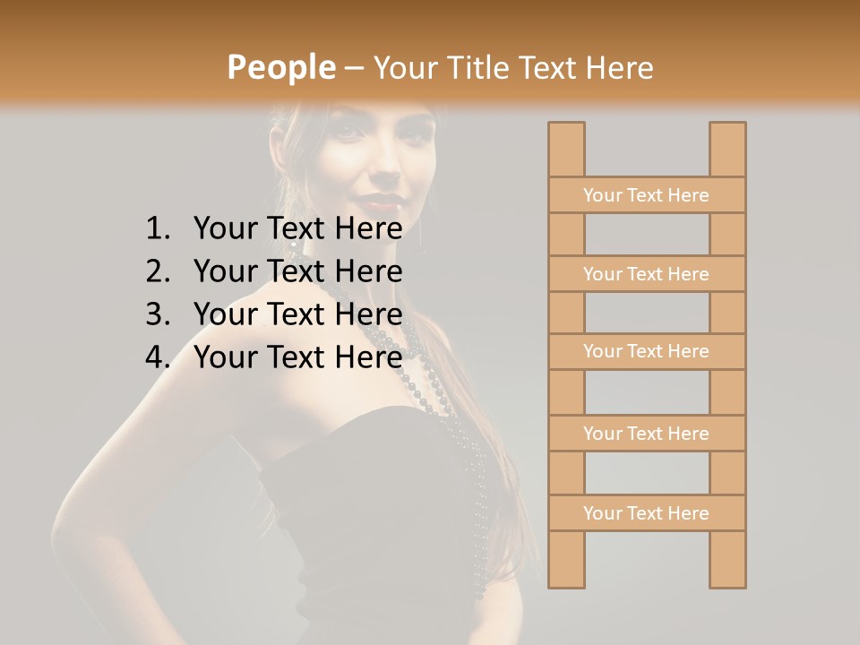 Teenager Smile Brunette PowerPoint Template