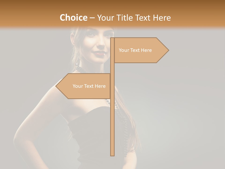 Teenager Smile Brunette PowerPoint Template