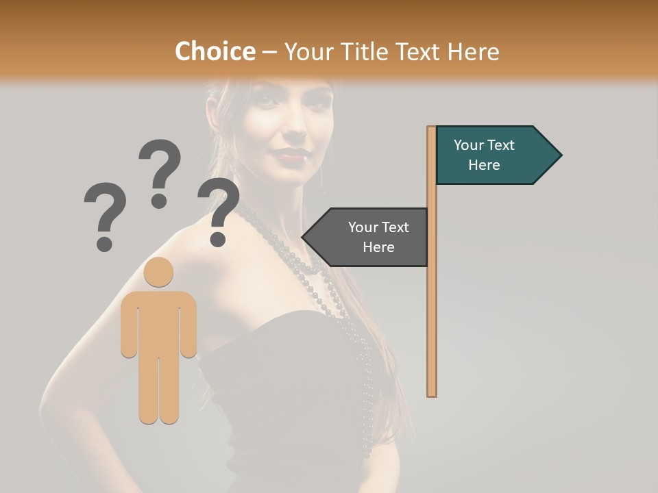 Teenager Smile Brunette PowerPoint Template