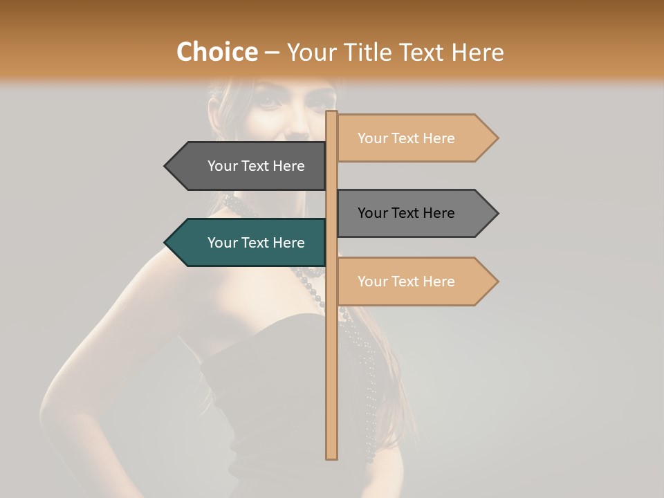 Teenager Smile Brunette PowerPoint Template