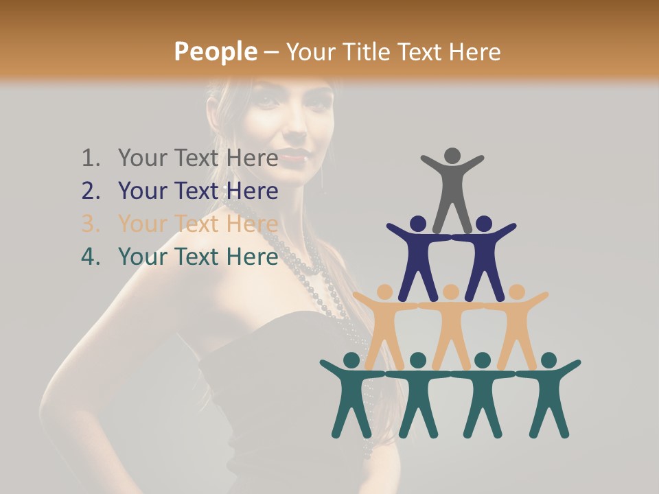 Teenager Smile Brunette PowerPoint Template