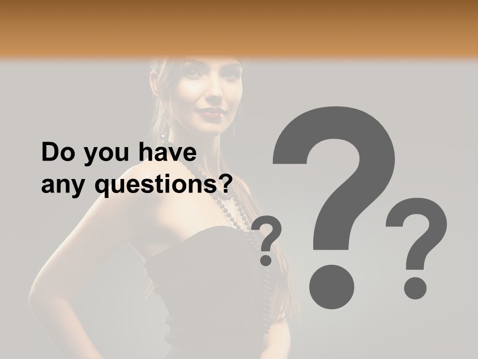 Teenager Smile Brunette PowerPoint Template