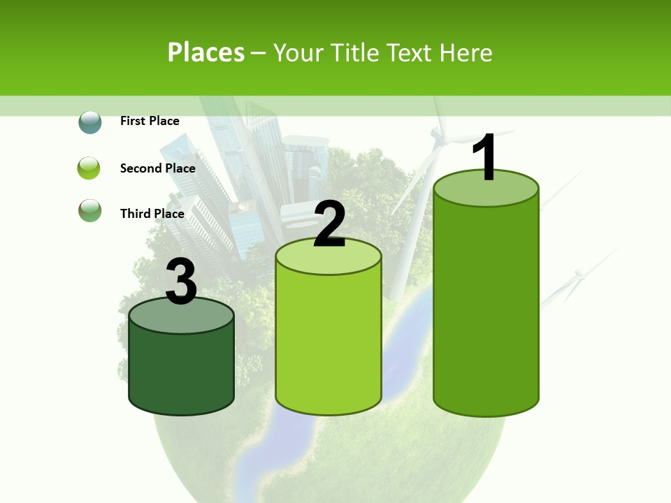 Solar Battery Field Centre PowerPoint Template