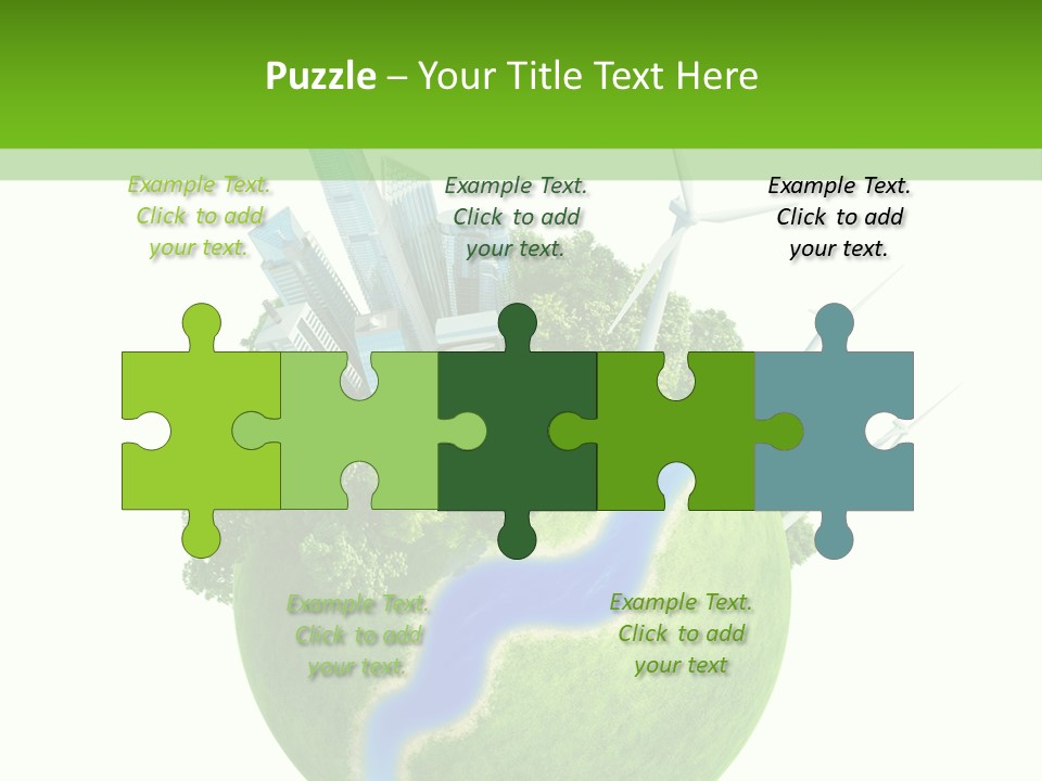 Solar Battery Field Centre PowerPoint Template