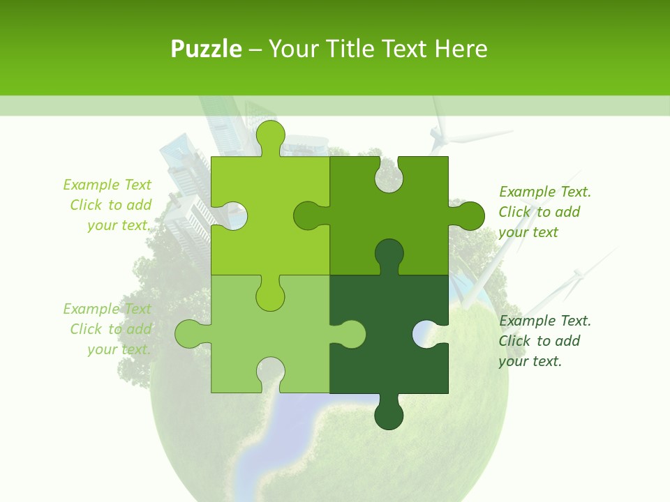 Solar Battery Field Centre PowerPoint Template