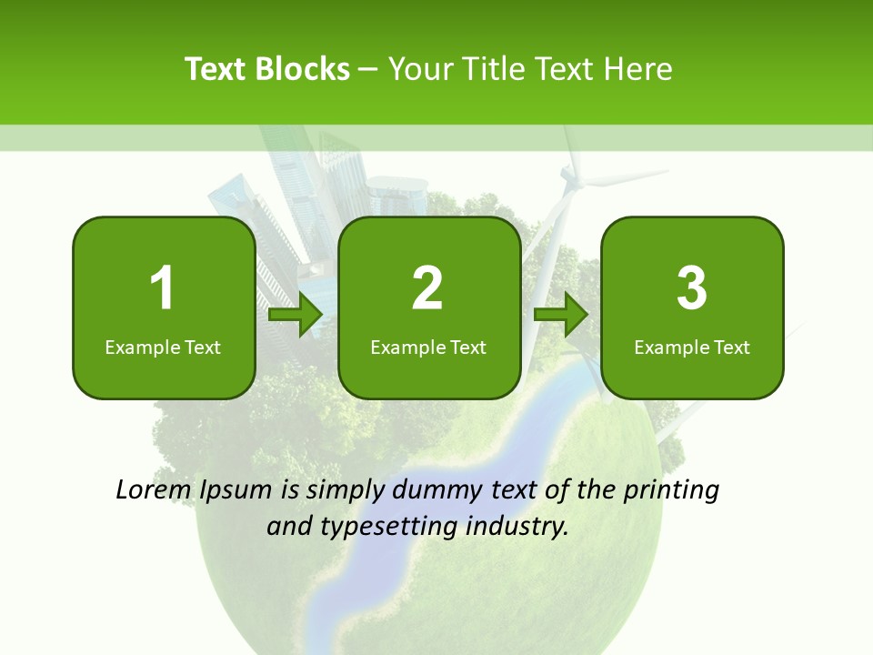 Solar Battery Field Centre PowerPoint Template