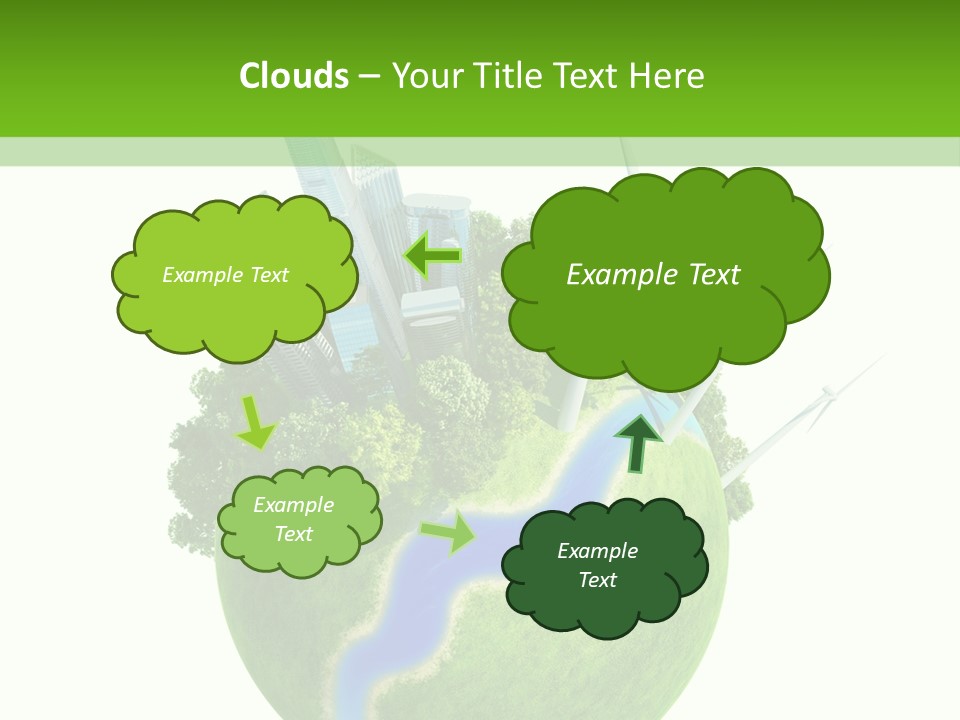 Solar Battery Field Centre PowerPoint Template