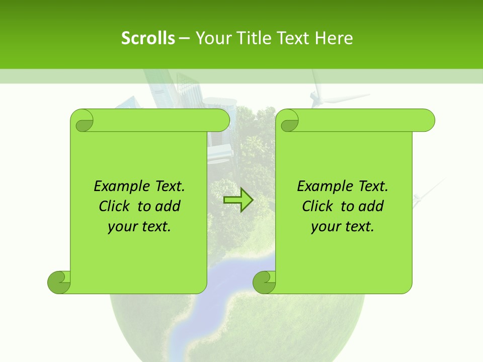 Solar Battery Field Centre PowerPoint Template