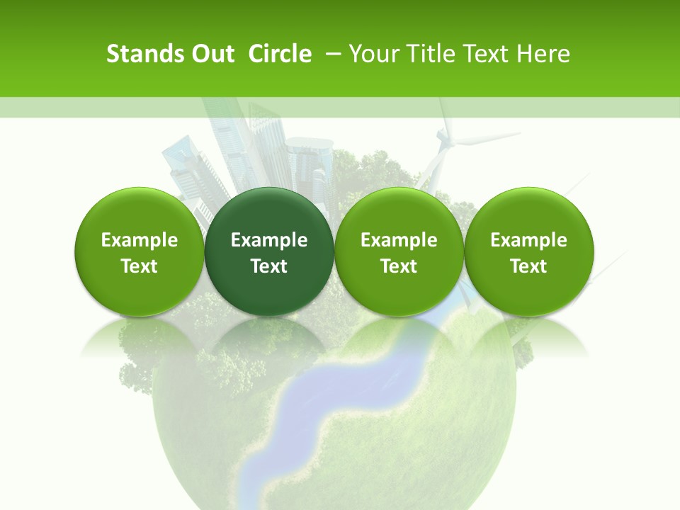 Solar Battery Field Centre PowerPoint Template