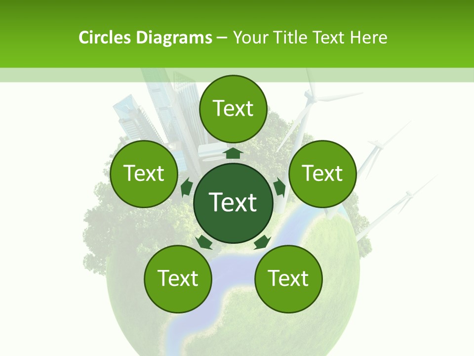 Solar Battery Field Centre PowerPoint Template
