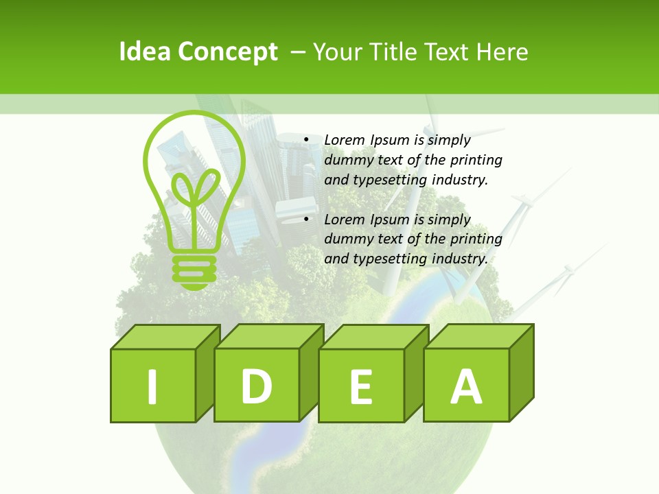 Solar Battery Field Centre PowerPoint Template