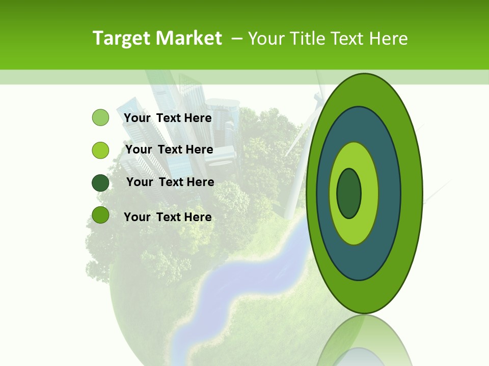 Solar Battery Field Centre PowerPoint Template